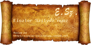 Eiszler Szilvánusz névjegykártya